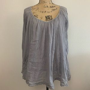 EUC Free People Gray Long Sleeve Peasant Dress